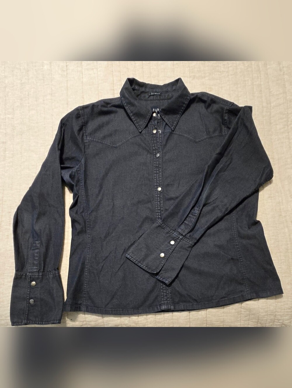 GAP Dark Indigo Snap-Front Denim Shirt Jacket